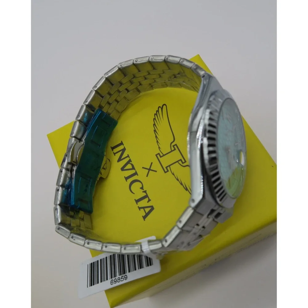 Invicta Specialty Mens Watch 69859 Aqua Honeycomb Dial Stainless Steel Watch